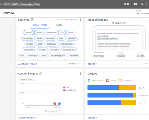 adwords overview 2 overview page 통계카드